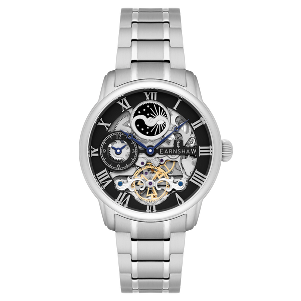 earnshaw Automatic Skeleton Steeled Black