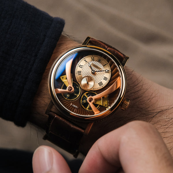 Earnshaw Double Barrel Automatic Mahogany Brown