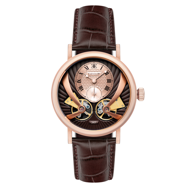 earnshaw Double Barrel Automatic Mahogany Brown