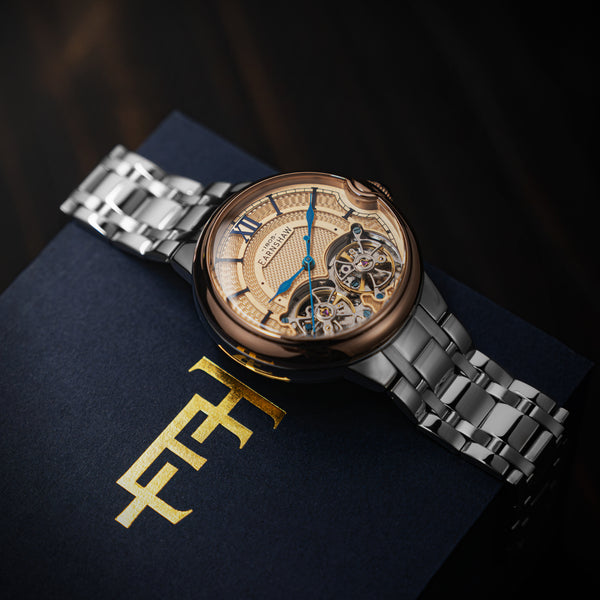 Earnshaw Dual Open Heart Automatic Deep Salmon