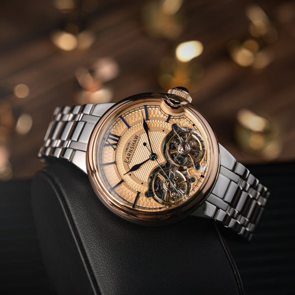 Earnshaw Dual Open Heart Automatic Deep Salmon