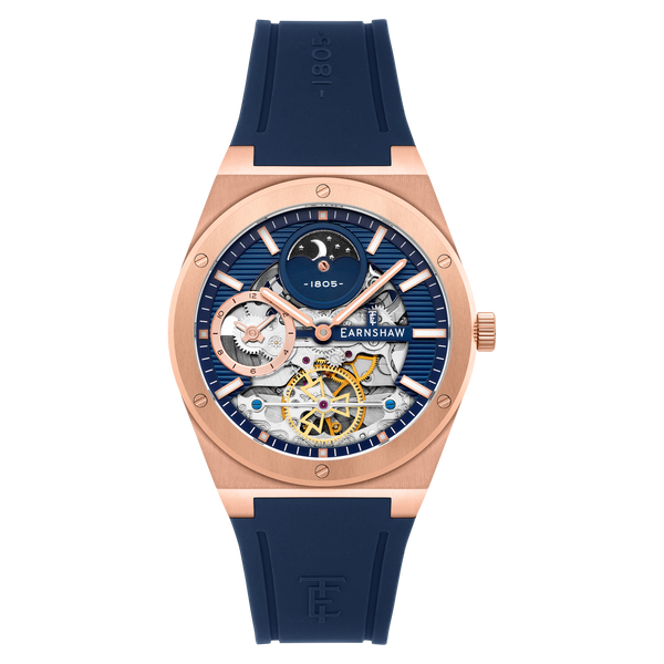 earnshaw Dual Time Automatic Indigo Blue