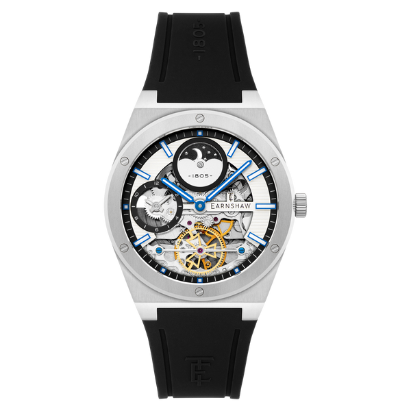 earnshaw Dual Time Automatic Steel Silver
