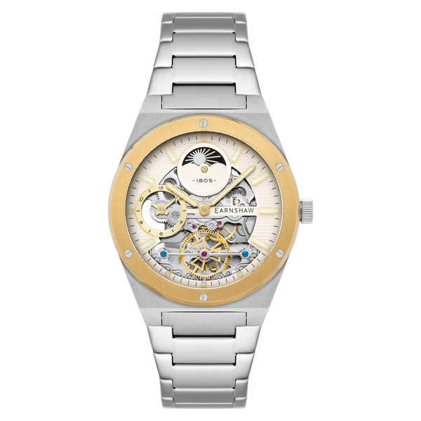 earnshaw Dual Time Automatic White Gold