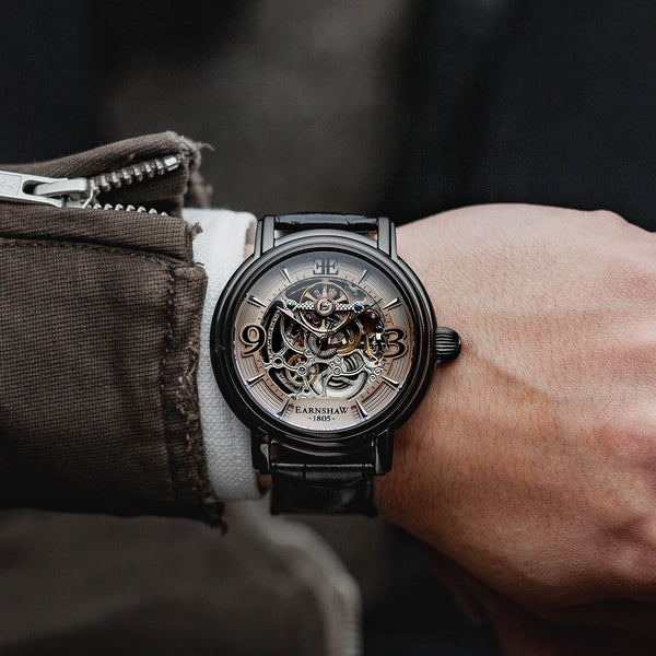 Earnshaw Grande Skeleton Automatic Stormy Black