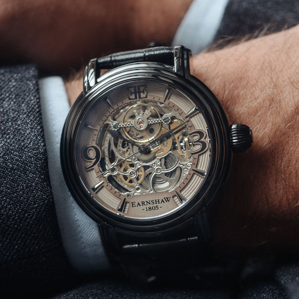 Earnshaw Grande Skeleton Automatic Stormy Black