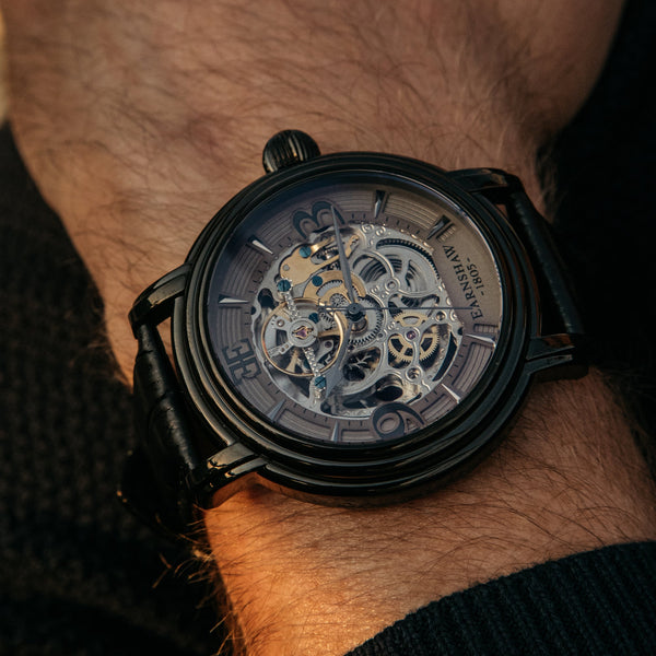 Earnshaw Grande Skeleton Automatic Stormy Black