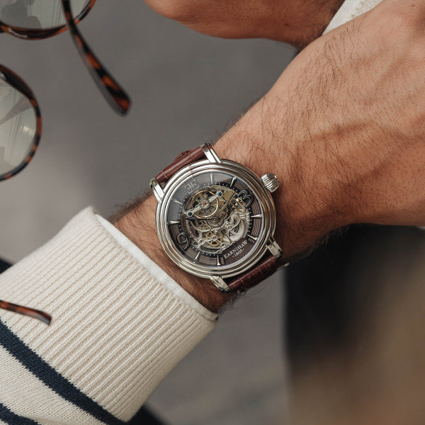 Earnshaw Grande Skeleton Automatic Tar Black