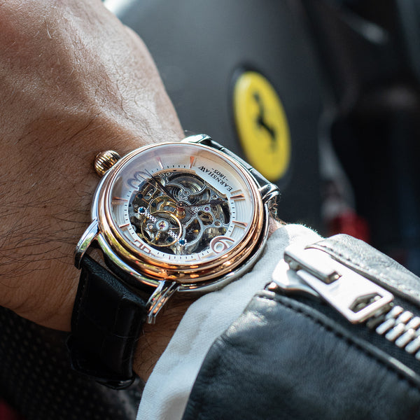 Earnshaw Grande Skeleton Automatic Warm Gold