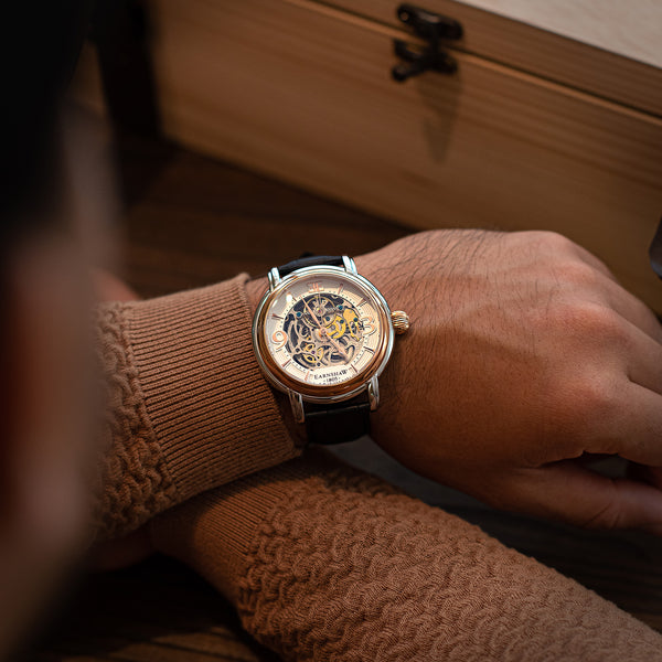 Earnshaw Grande Skeleton Automatic Warm Gold