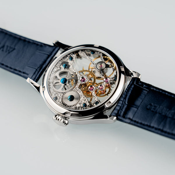 Earnshaw Mechanical Skeleton Clear Blue