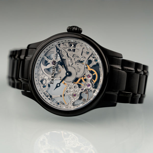 Earnshaw Mechanical Skeleton Midnight Steel