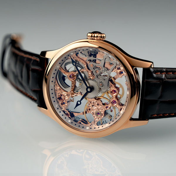 Earnshaw Mechanical Skeleton Pink Gold
