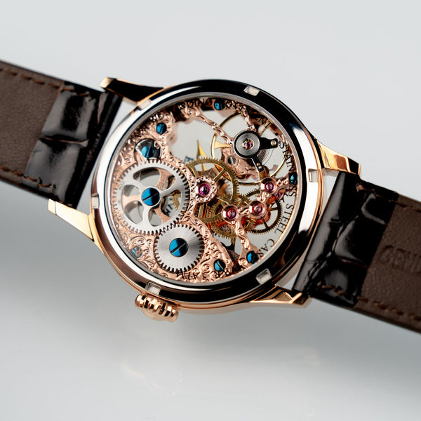 Earnshaw Mechanical Skeleton Pink Gold