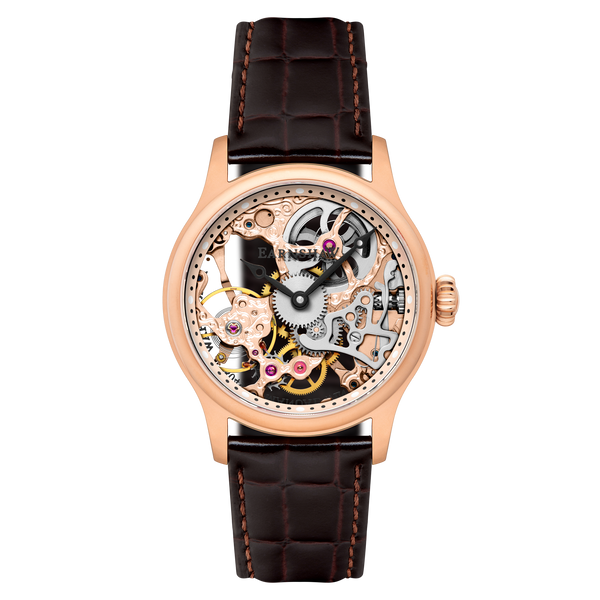earnshaw Mechanical Skeleton Pink Gold