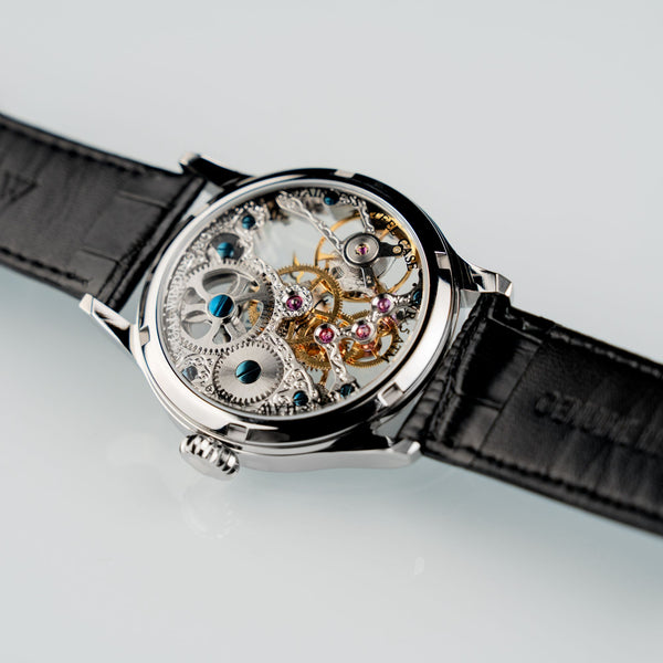 Earnshaw Mechanical Skeleton Silvered Steel