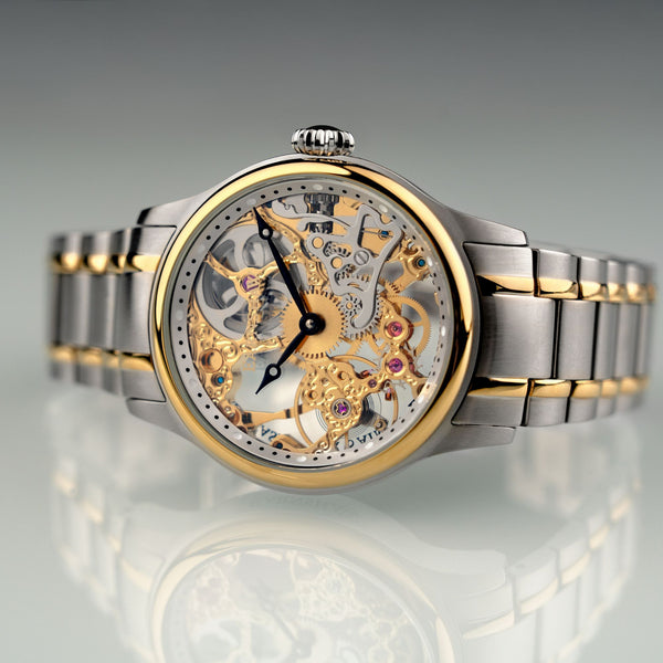 Earnshaw Mechanical Skeleton Steel Gold