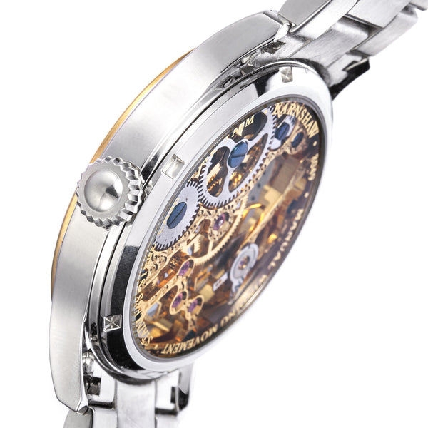 Earnshaw Mechanical Skeleton Steel Gold