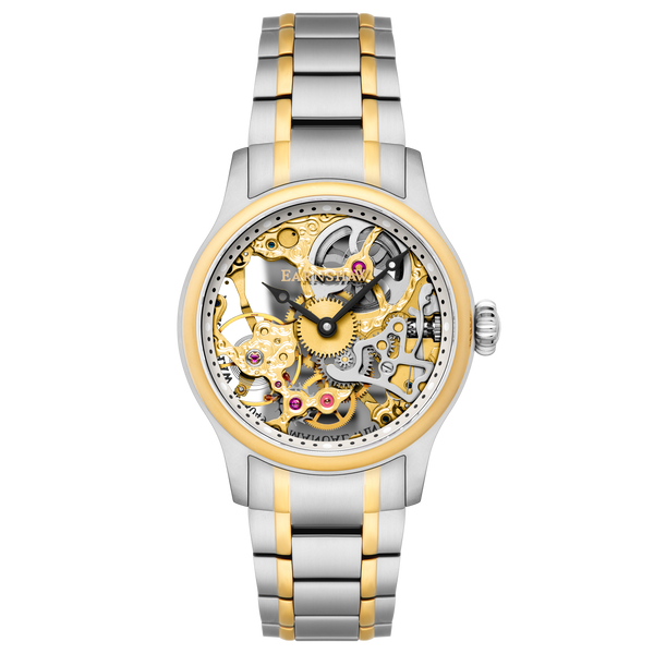 earnshaw Mechanical Skeleton Steel Gold