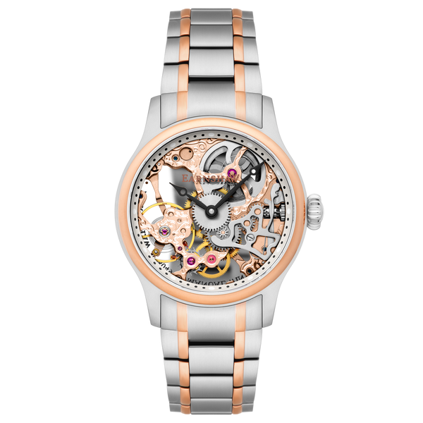 earnshaw Mechanical Skeleton Steel Rose Gold