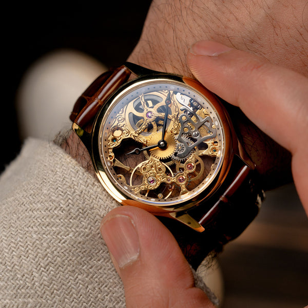 Earnshaw Mechanical Skeleton Structured Gold