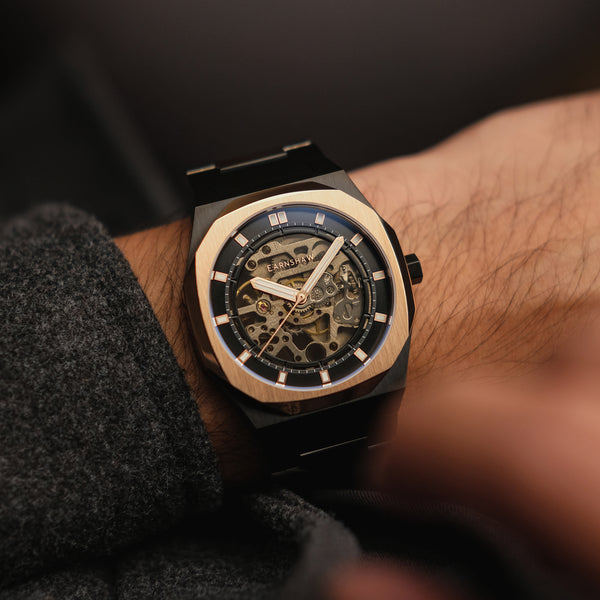 Earnshaw Skeleton Automatic Black Gold