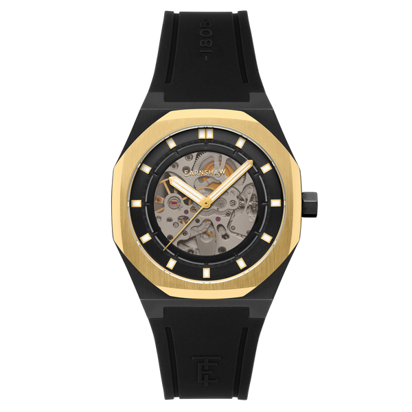 earnshaw Skeleton Automatic Black Gold