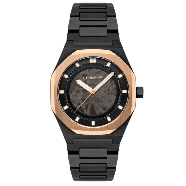 earnshaw Skeleton Automatic Black Gold