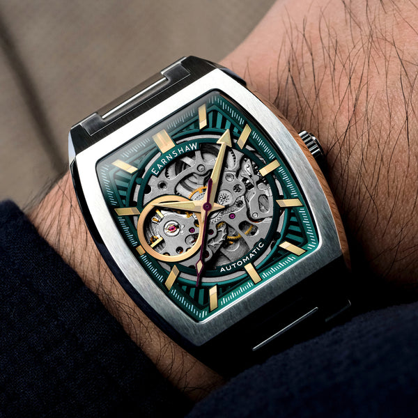 earnshaw Skeleton Automatic Cerulean Blue