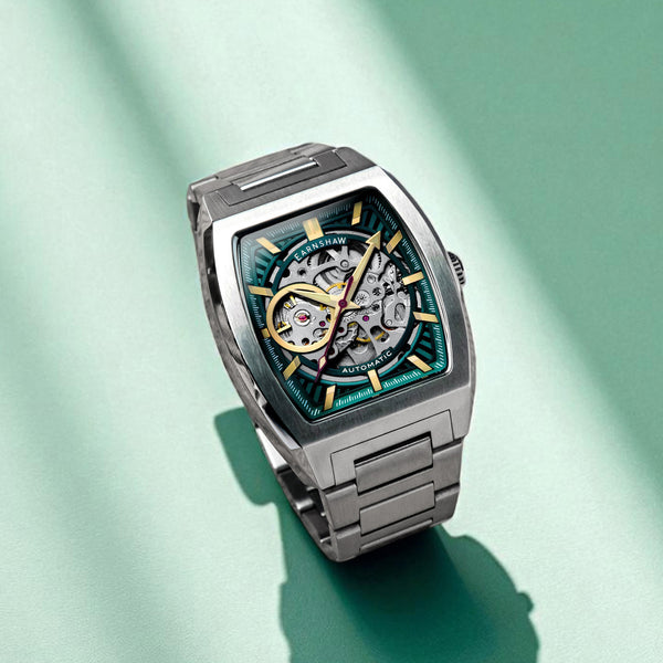 earnshaw Skeleton Automatic Cerulean Blue