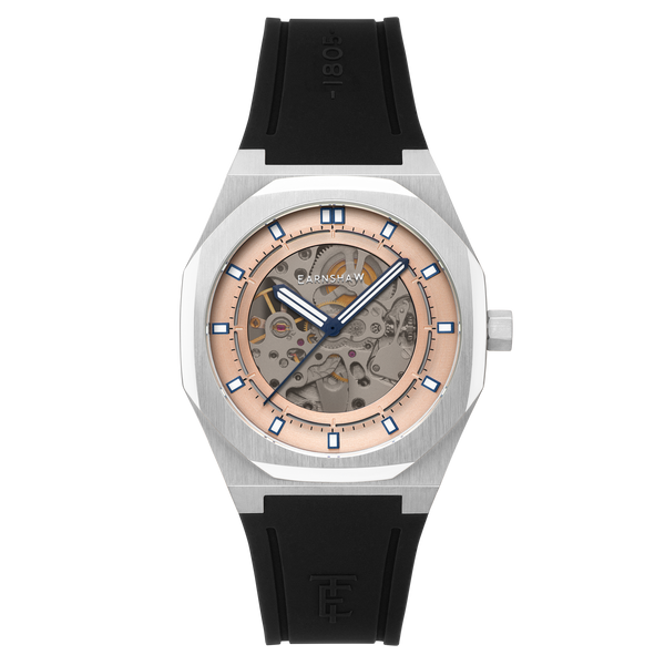 earnshaw Skeleton Automatic Champagne Silver