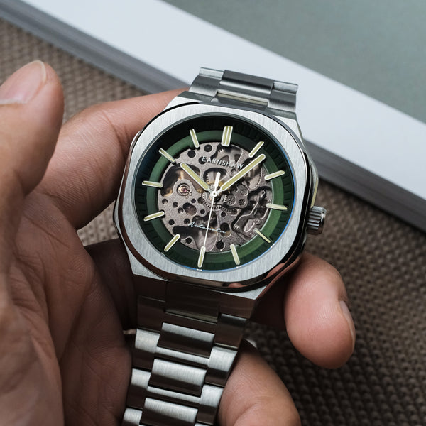 Earnshaw Skeleton Automatic Chartreuse Green