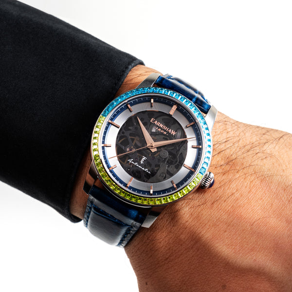 Earnshaw Skeleton Automatic Electric Blue