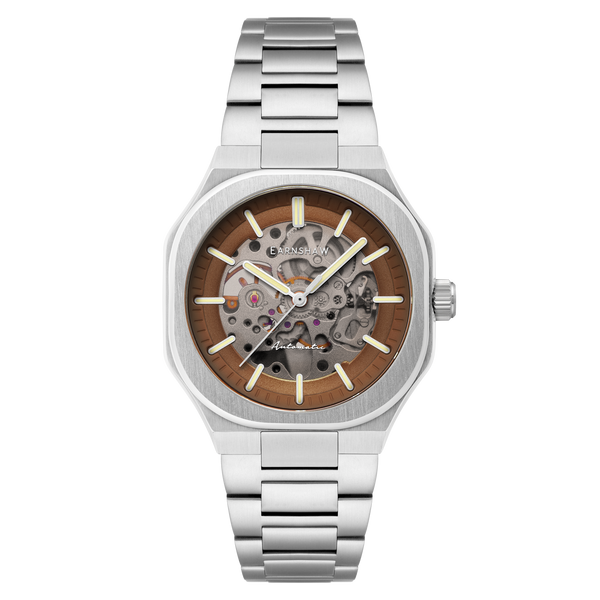 earnshaw Skeleton Automatic Espresso Brown