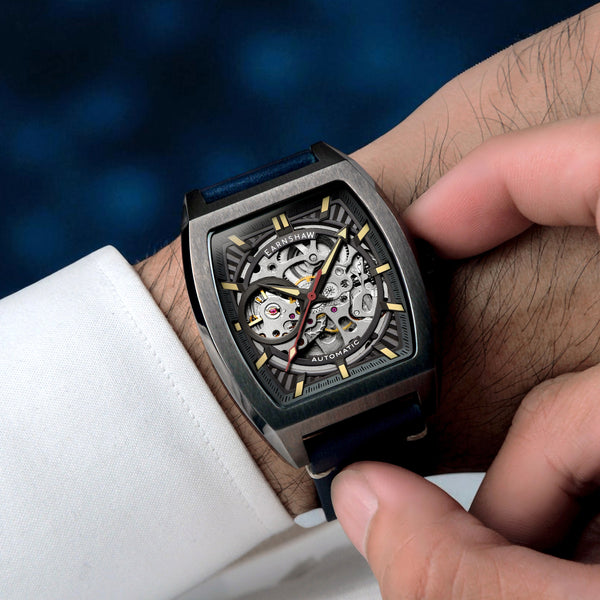 Earnshaw Skeleton Automatic Gunmetal Blue