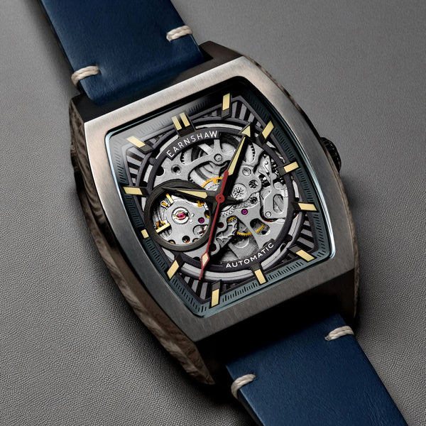 Earnshaw Skeleton Automatic Gunmetal Blue