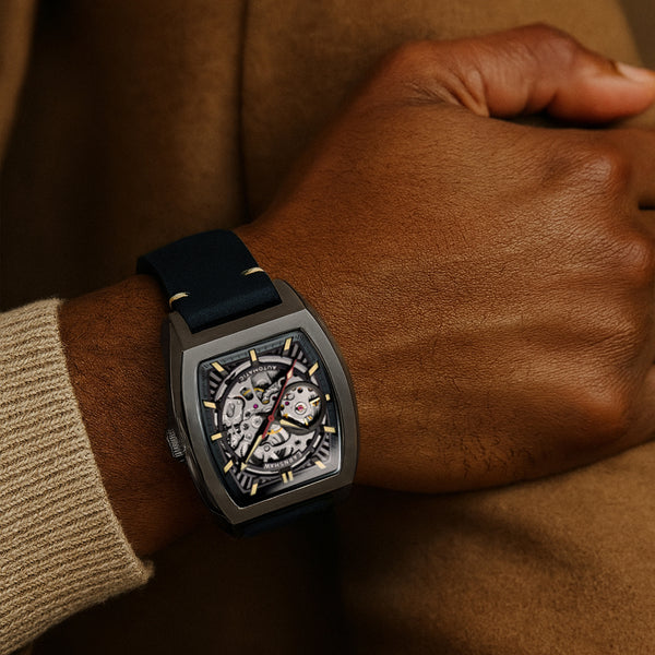 Earnshaw Skeleton Automatic Gunmetal Blue