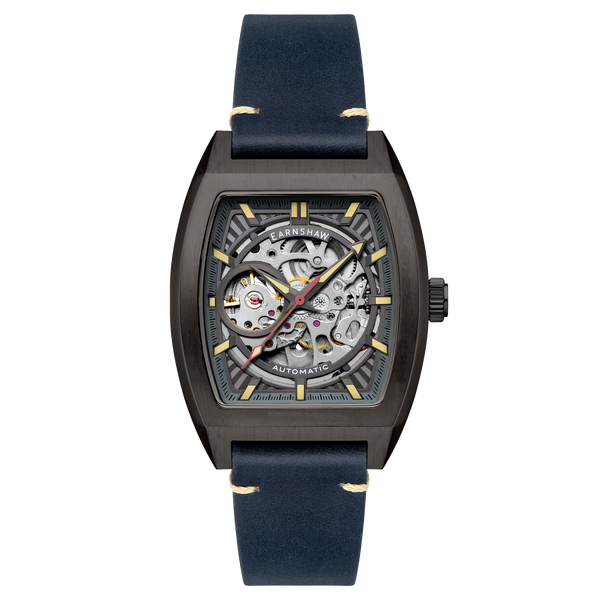 earnshaw Skeleton Automatic Gunmetal Blue