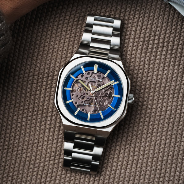 Earnshaw Skeleton Automatic Prussian Blue