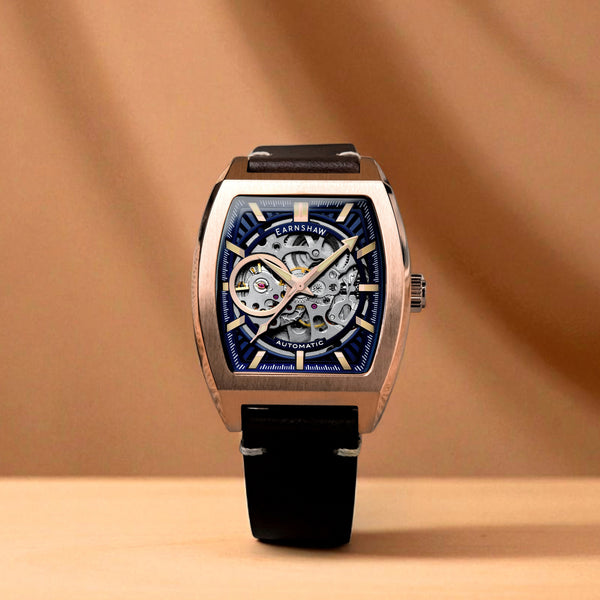 Earnshaw Skeleton Automatic Rosewater Blue