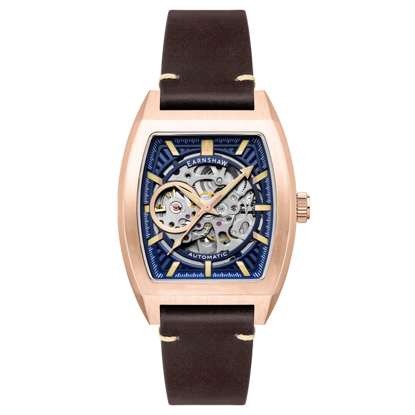 earnshaw Skeleton Automatic Rosewater Blue