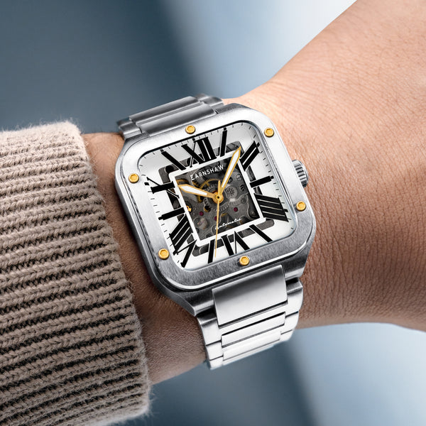 Earnshaw Skeleton Automatic Silver Brown