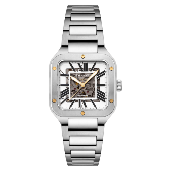 earnshaw Skeleton Automatic Silver Brown