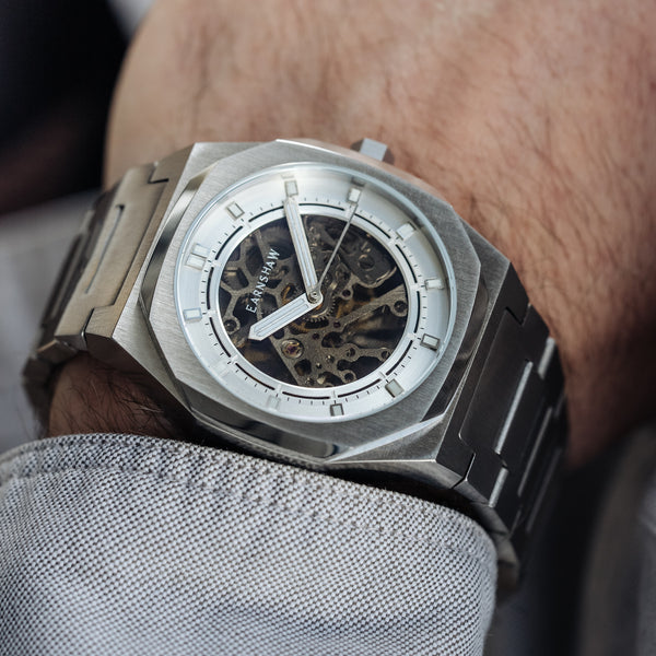 Earnshaw Skeleton Automatic Silver Sheen
