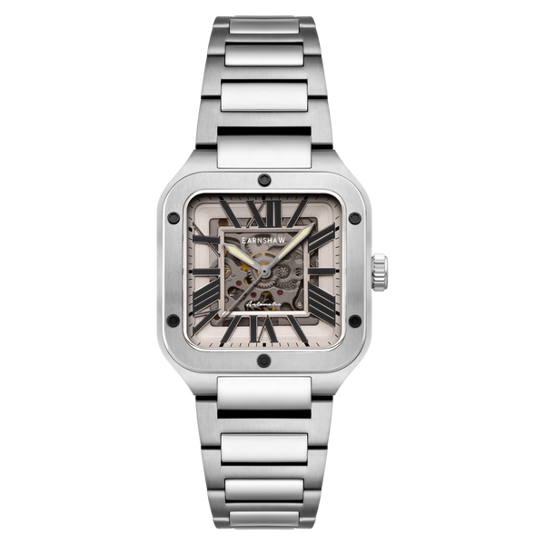 earnshaw Skeleton Automatic Tan Black