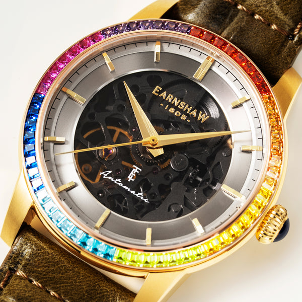 Earnshaw Skeleton Automatic Walnut Brown