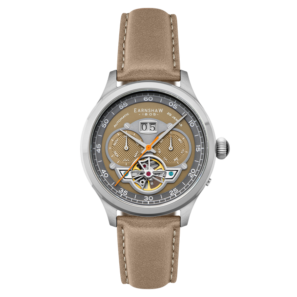 earnshaw Grand Date Calendar Open Heart Automatic Bog Green