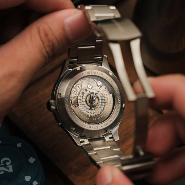 Earnshaw Grand Date Calendar Open Heart Automatic Morning Blue