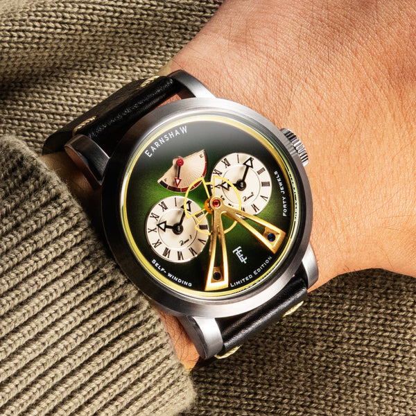 Earnshaw Power Reserve Dual Time Automatic Limited Edition Green Fume