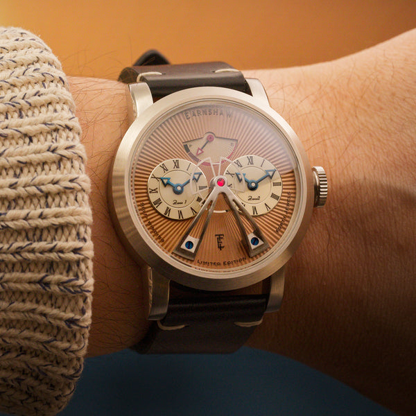 Earnshaw Power Reserve Dual Time Automatic Limited Edition Cinnamon Brown